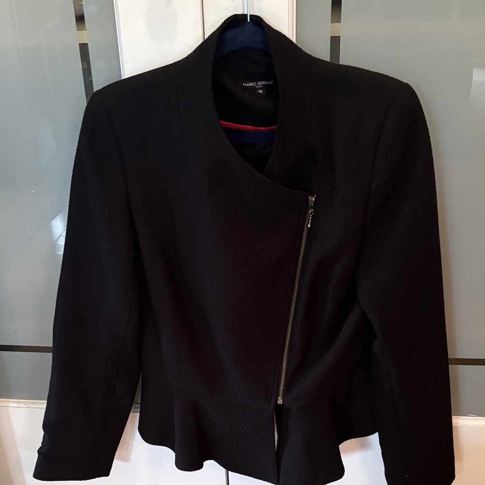 Mario Serrani Black Asymmetrical Women's Blazer